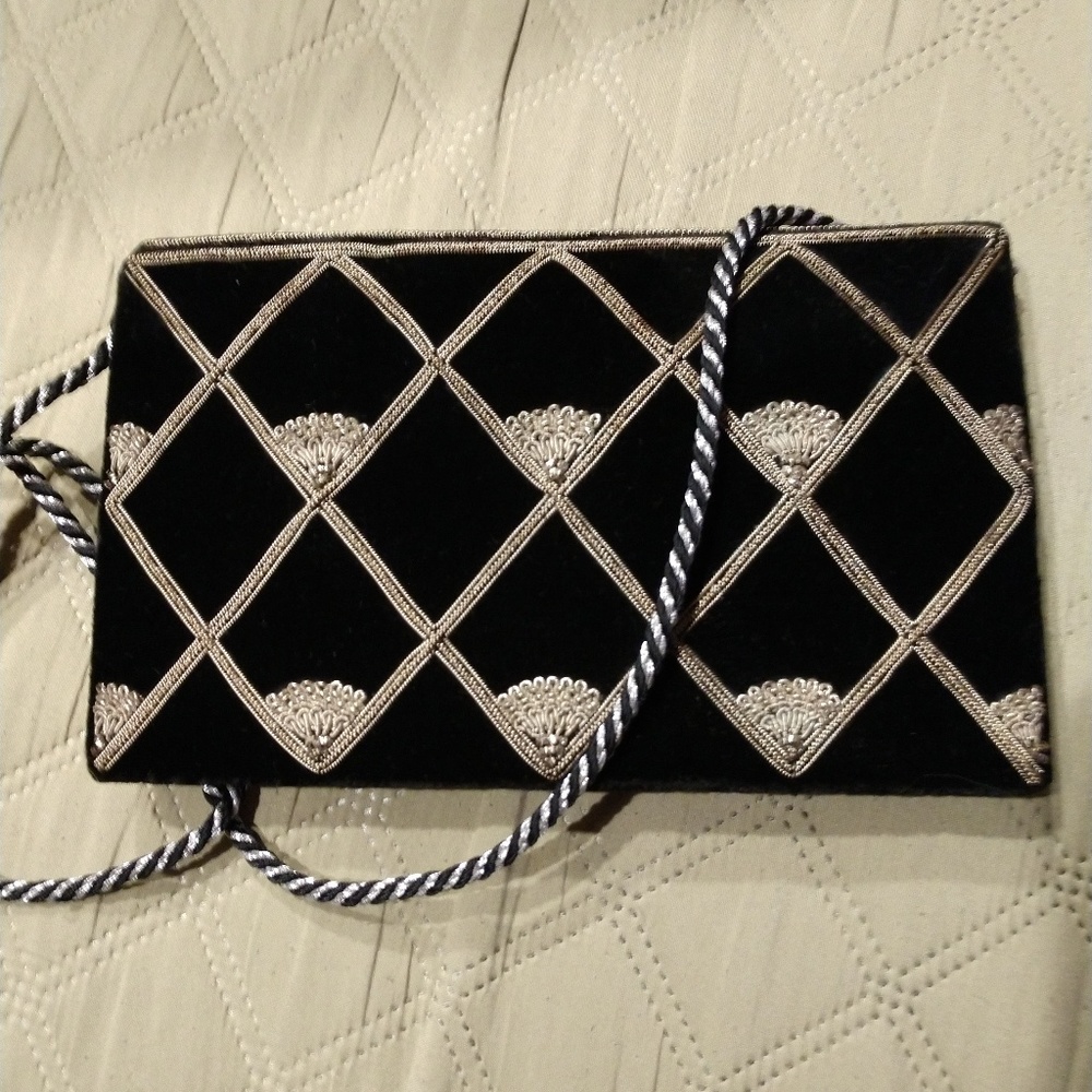 Velvet clutch hand made